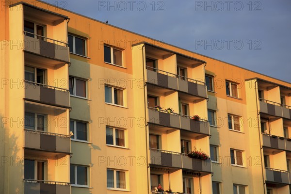Rental apartments of the Weimar housing cooperative, prefabricated building, balconies, renovated,
