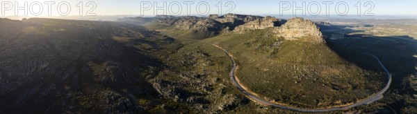 Parkhuispas mountain pass, aerial view of mountains and countryside, Cederberg Mountain Catchment