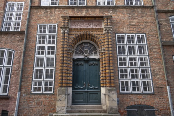 Renaissance entrance portal with terracotta decoration of the Schabbelhaus, built in 1558, renewed