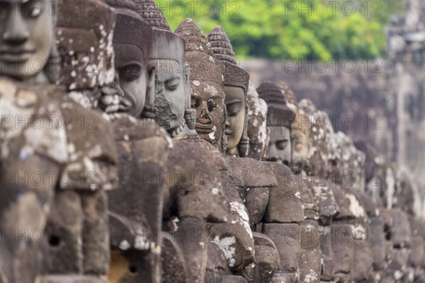 54 demons on the bridge at the south gate of Angkor Thom (Hindu myth of the Cherry of the Milk