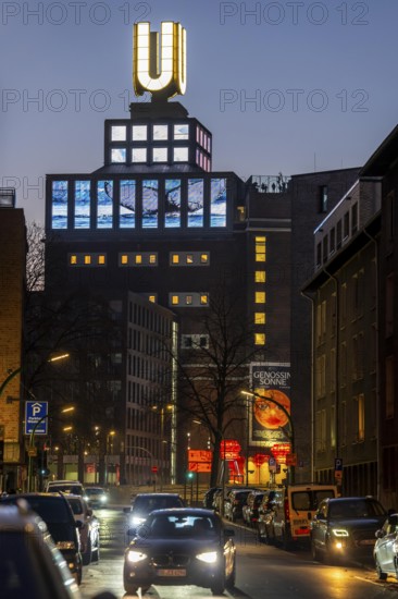 The Dortmunder U, art museum, former brewery, video screens in windows, North Rhine-Westphalia,
