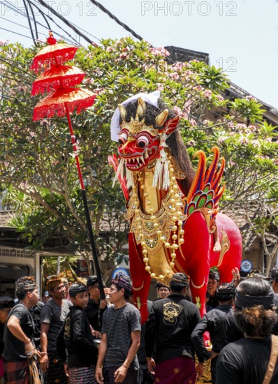 Combustion ceremony (Ngaben), preparation at the cremation site, Ubud, Bali, Indonesia