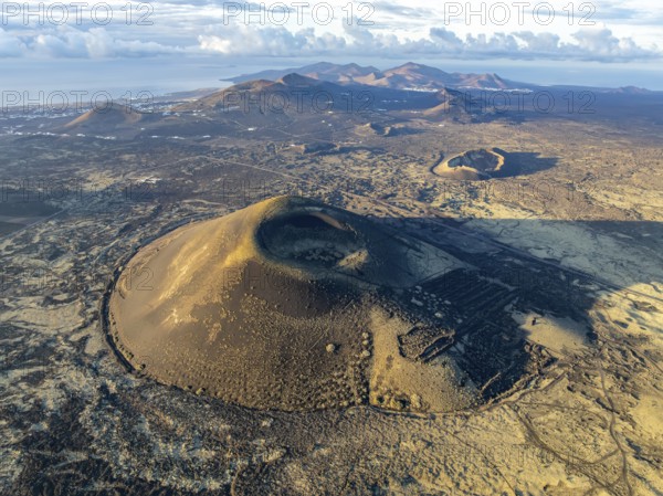 Montaña Negra volcano, picturesque volcanic landscape with volcanic craters and lava fields in