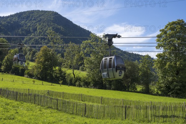 Cable car from Brauneck to Lenggries, cable car, valley station, Brauneck, Bavarian Prealps,