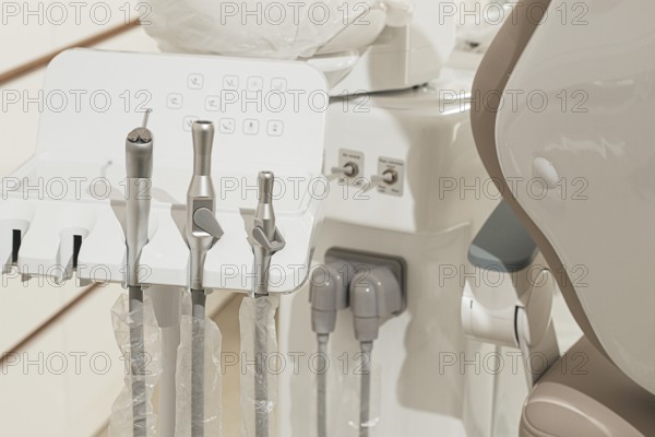 Dental equipment, instrument module, tester, dental tips, control panel, no people