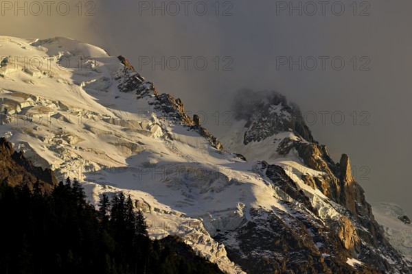 Glacier on the Mont-Blanc massif, Chamonix-Mont-Blanc, Haute-Savoie, France