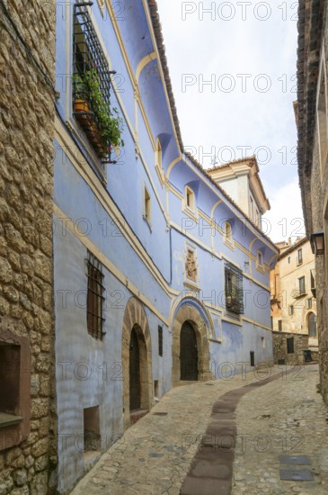 Casa de los Navarro de Arzuriaga, the Blue House, historic buildings in medieval village of