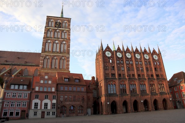St. Nicholas Church and Town Hall in the Old Town, Stralsund, Hanseatic City of Stralsund,