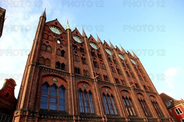Town hall in the urban area of Altstadt, Stralsund, Hanseatic City of Stralsund, Vorpommern-Rügen