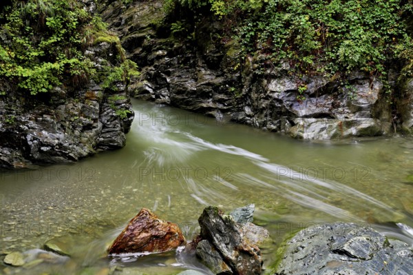 Diosaz mountain river in the gorge, Gorges de la Diosaz, Les Houches, Chamonix-Mont-Blanc,
