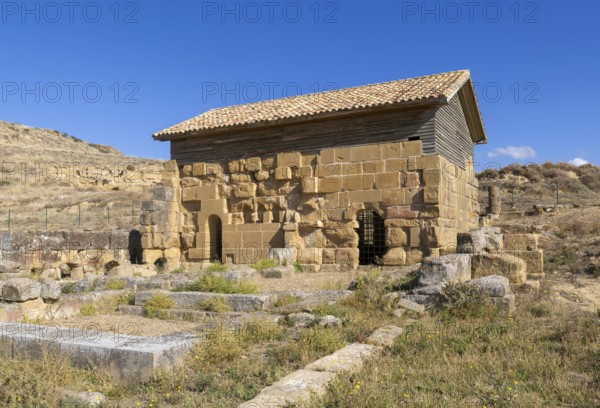 Bathhouse, ternas romanas de los bañales, Roman town of Los Banales, near Layana, Zaragoza