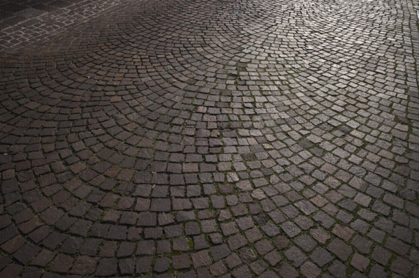 Cobblestones, street pavement, pedestrian zone, old town, Bietigheim-Bissingen, Baden-Württemberg,