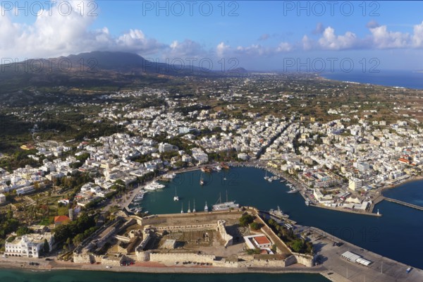Aerial view, below Kastro, Neratzia fortress, also Nerantzia, castle, first mentioned in 1395,