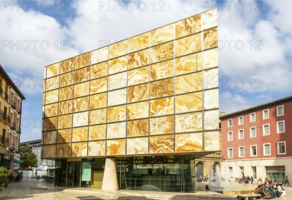 Modern architecture of Museo del Foro de Caesaraugusta, Roman forum museum building, Zaragoza,
