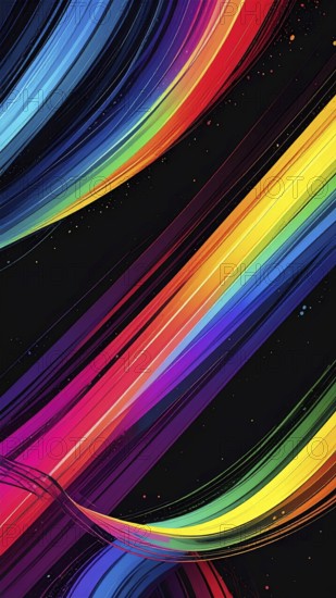 Abstract digital art featuring vibrant, intersecting neon lines creating a geometric pattern,