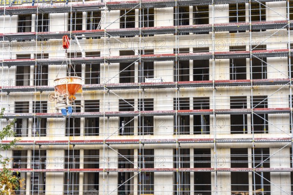 Construction site, residential construction, 50 new, publicly funded rental apartments, catering,
