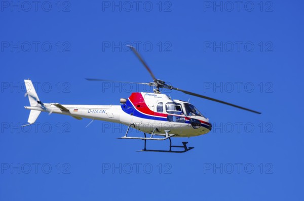 An Aerospatiale AS-350 BA Ecureuil helicopter, registration D-HAAN, from Meravo Air Company during