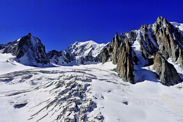 View of the mountains from the Télécabine Panorama Railway, La Tour Ronde, Mont Blanc, Le Mont