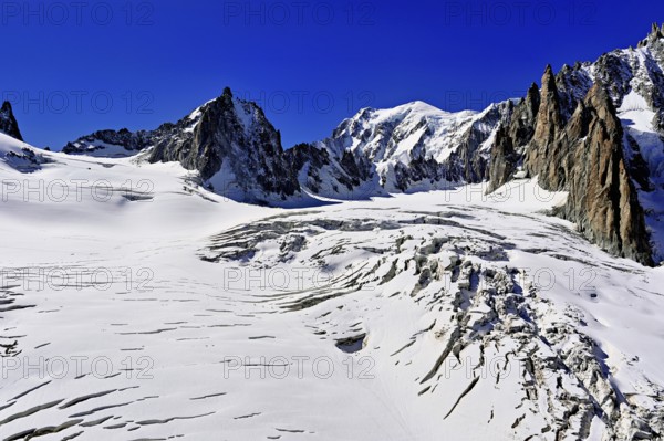 View of the mountains from the Télécabine Panorama Railway, La Tour Ronde, Mont Blanc, Mont Maudit,