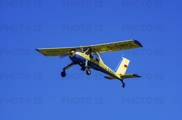 A PZL-104 Wilga-35A sport aircraft from Fliegerklub Kamenz with registration D-EWRZ during a flight