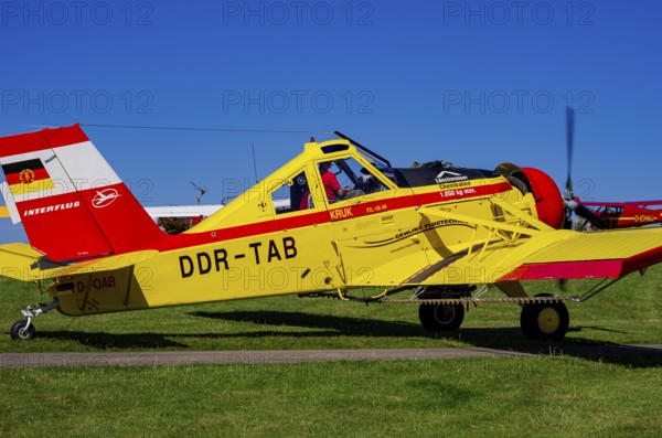 A PZL-106 AR Kruk agricultural aircraft with the registration D-FOAB and the original registration