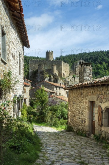 Saint Andre de Chalencon village. Street of Chalencon. Haute Loire. Auvergne Rhone Alpes. France