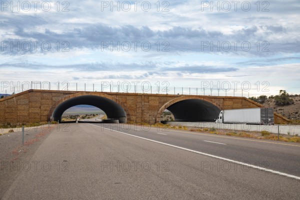 Wells, Nevada - A wildlife overpass on Interstate 80 east of Wells allows elk, deer, mountain lions