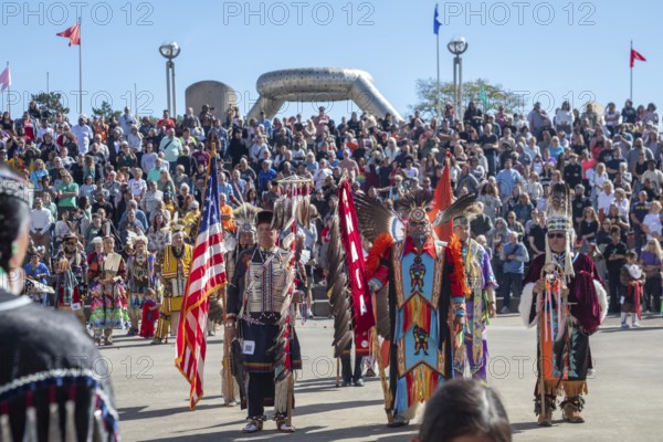 Detroit, Michigan USA - 13 October 2025 - On Indigenous People's Day, Native American tribes held a