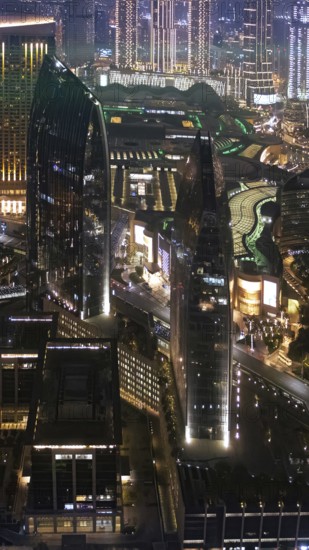 UAE, Dubai downtown financial skyline and business shopping center near Dubai Mall