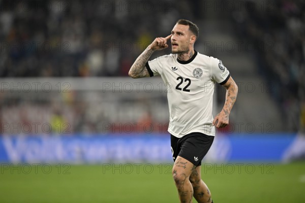 Goal celebration David Raum GER (22) Gesture Gesture World Cup qualifier, international match,