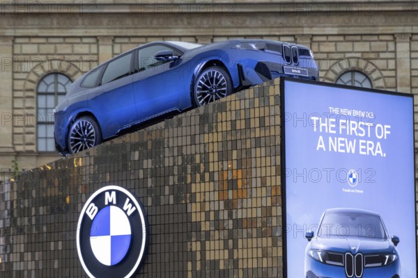 Munich, Germany - 10.9.2025: An electric BMW iX3 during the IAA Open Space at the IAA Mobility 2025