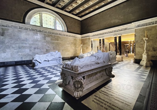 Charlottenburg Mausoleum with the marble sarcophagi of Queen Luise and Emperor Wilhelm I,