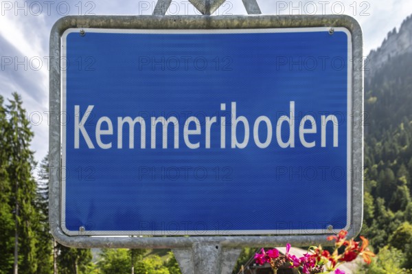 Place name sign Kemmeriboden, Schangnau, Switzerland