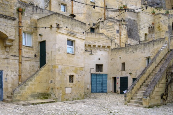 Cave settlement, cave dwellings, houses, Sassi, Matera, Unesco World Heritage Site, Basilicata,
