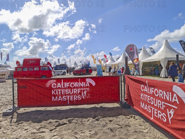 California kitesurfing Masters 2025, Kite Village tents with kite equipment for sale, marketplace,