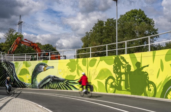 New bicycle tunnel at the junction of the B51 and Warendorfer Straße, in Münster, a bicycle and