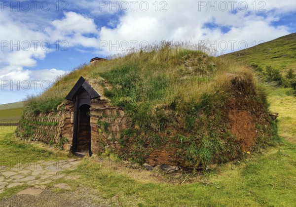 Eiríksstadir, Viking-era longhouse, where the explorer of America Leifur Eiríksson was born,