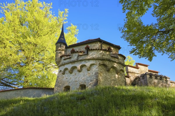 Lichtenstein Castle, fairytale castle of Württemberg, romantic fairytale castle on the eaves of the