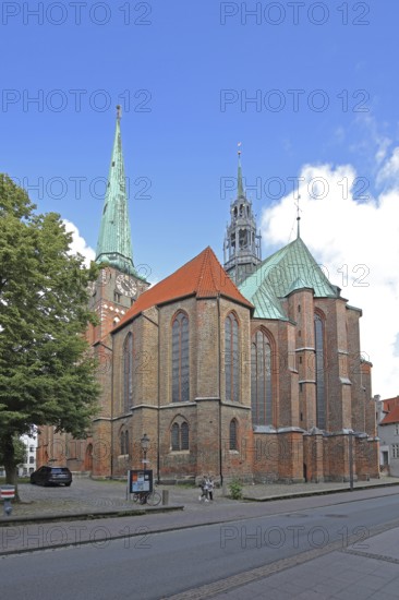 Romanesque St Jakobi Church built in 1334, Brick Romanesque, Brick church, Old Town, Lübeck,