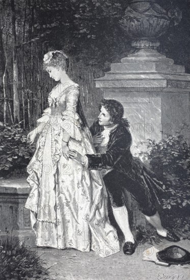 Difficult decision, young man proposes to a woman who has not yet decided whether she wants it, A