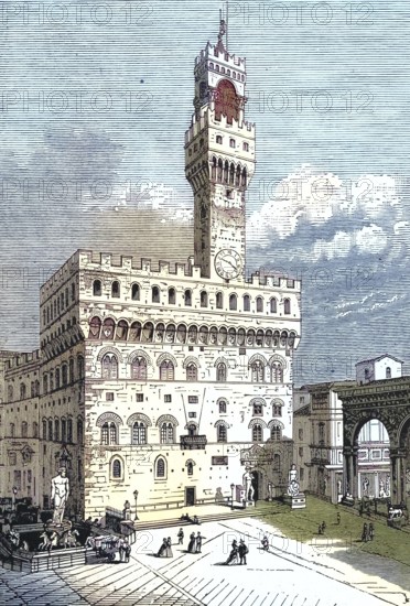 Palazzo vecchio, seat of the city parliament, centre of secular power in 14th century Florence