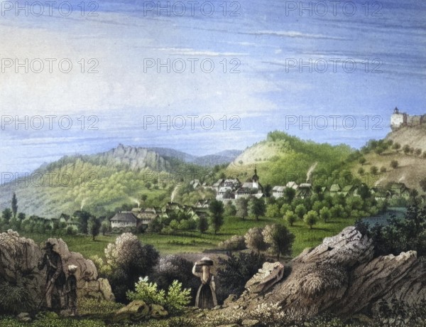 Muggendorf, climatic health resort, around 1850, Franconian Switzerland, district of Forchheim,