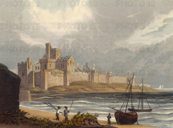 Peel Castle, ruined castle in Peel on the British Isle of Man, originally built by the Vikings,