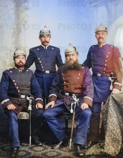 The town police of Kronach in 1900, Upper Franconia, Bavaria, Germany, digitally enhanced