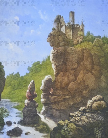 Rabenstein Castle, high medieval Spornburg, Ahorntal, Franconian Switzerland, Bayreuth district,