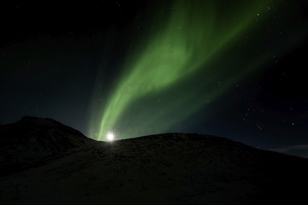 Northern Lights, Close to Keflavik, Ring Road, Mountains, Frost, Winter, Cold, Snow, Night,
