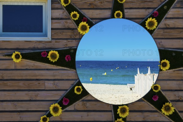 Beach bar Tahiti, Plage de Tahiti, Saint Tropez, Var, French Riviera, Provence-Alpes-Cote d'Azur,