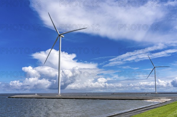 Strekdammen Wind Farm, wind farm at the seaport of Eemshaven in the Netherlands, built on offshore