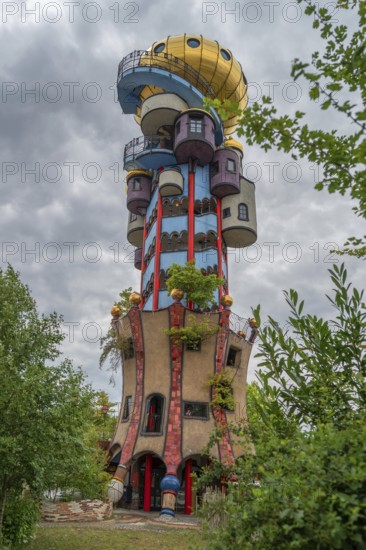 Tower of the Kuchlbauer brewery, designed by the artist Friedensreich Hundertwasser, Römerstr, 5-9,