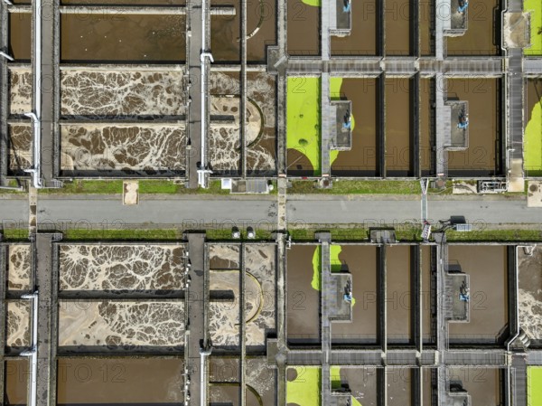 Germany - Wastewater treatment in a sewage treatment plant, clarifier with brown wastewater